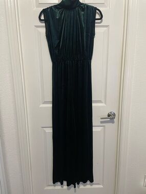 Cider Deep Emerald Velvet Jumpsuit